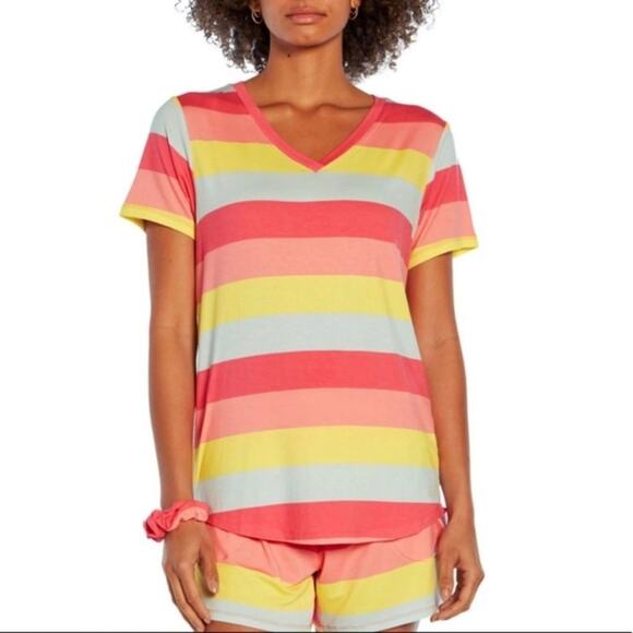 Wildfox Vibrant Stripe V Neck Tee - Picture 1 of 9